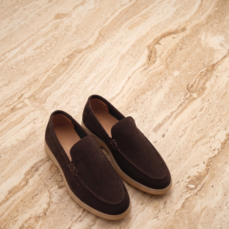 Premium Genuine Leather Slip-On Loafers for Men – Handmade Casual Comfort Shoes with TPR Sole