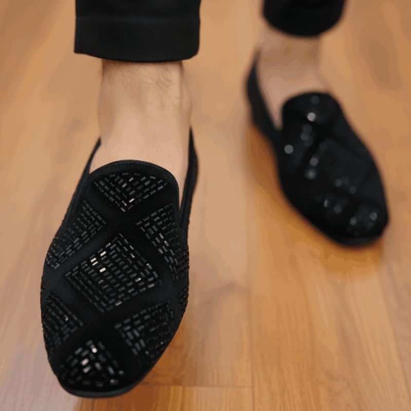JonasParamount Premium Studded Black Loafers with Durable TPR Sole
