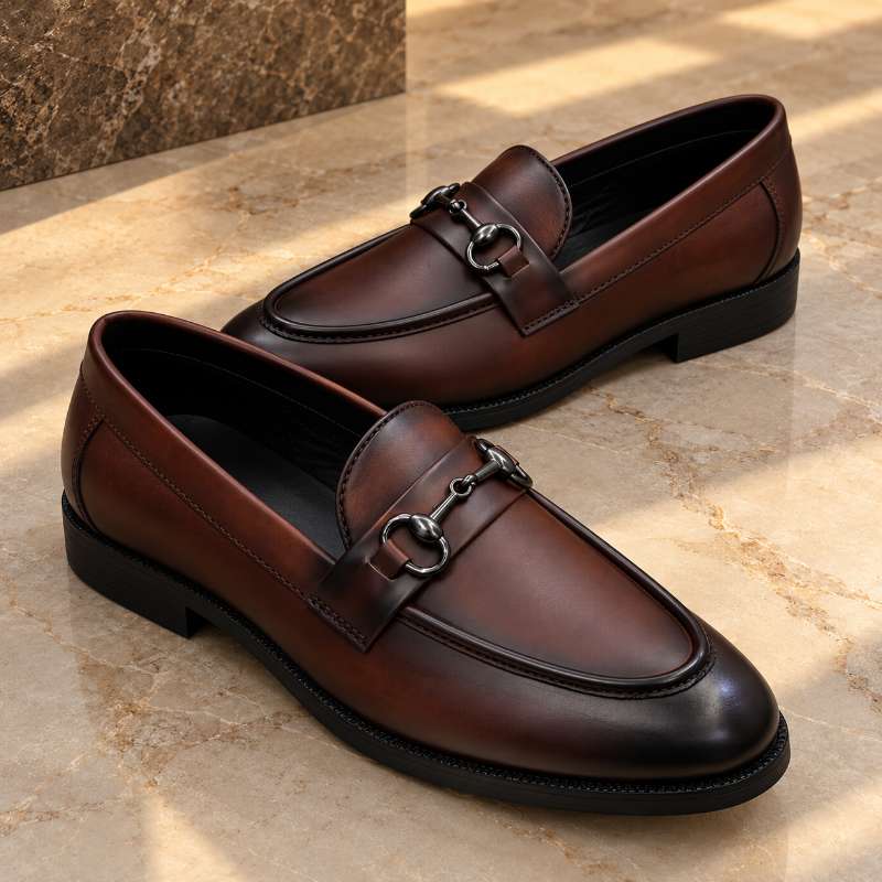 Men's Premium Bit Moccasins | Stylish Slip-On Loafers with Metal Detail