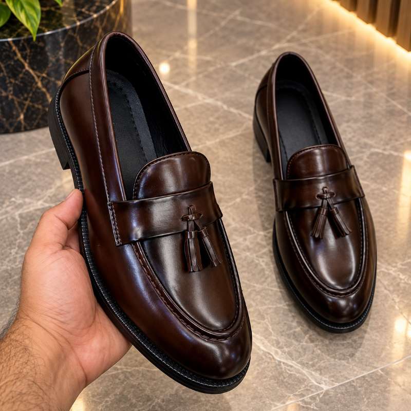 Men's Tassel Moccasins | Premium Faux Leather Loafers | Stylish Formal & Party Wear Shoes