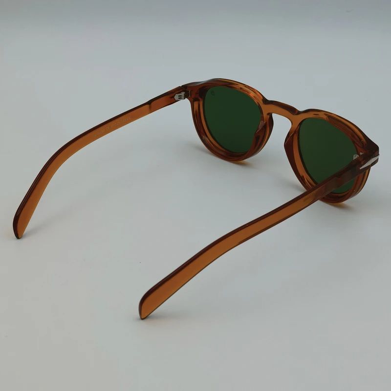 Retro Amber Round Sunglasses – Green UV400 Lens (Unisex)