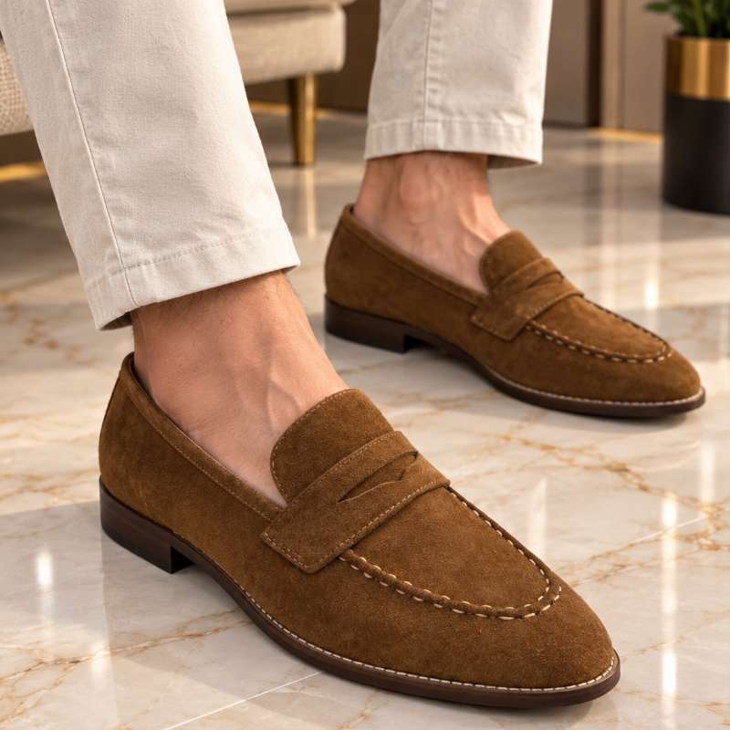 Premium Imported Suede Moccasins for Men | Slip-On Formal Loafers