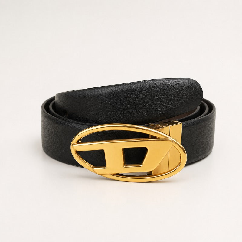 Shadow Gold Oval Statement Belt