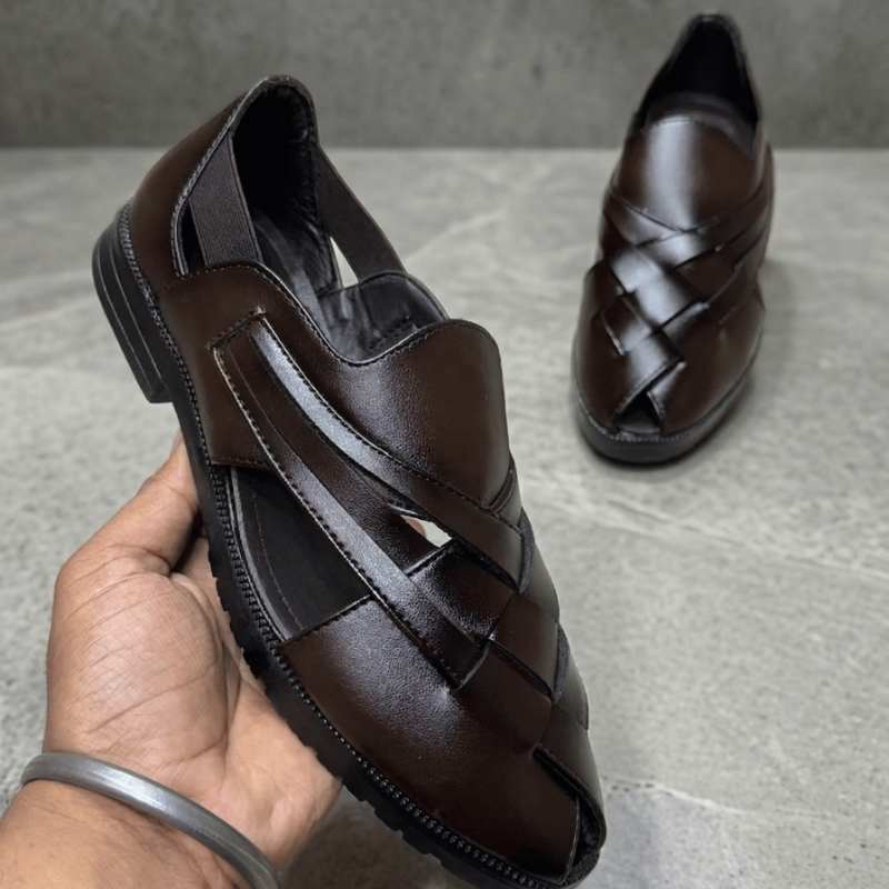 Men’s Premium Woven Leather Slip-On Loafers – Stylish Casual Ethnic Comfort Shoes