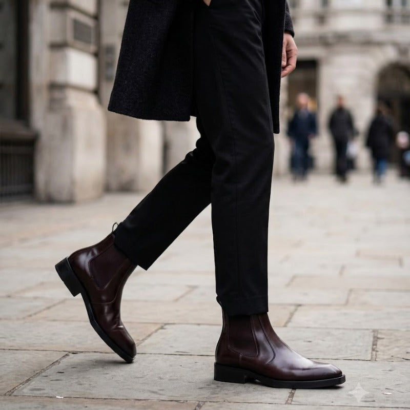 Wrinkle-Free Faux Leather Ankle Boots with Comfortable TPR Sole