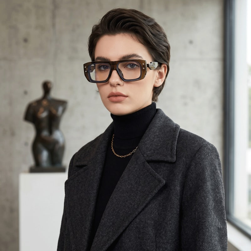 Luxury Blue Light Blocking Rectangle Glasses for Men & Women