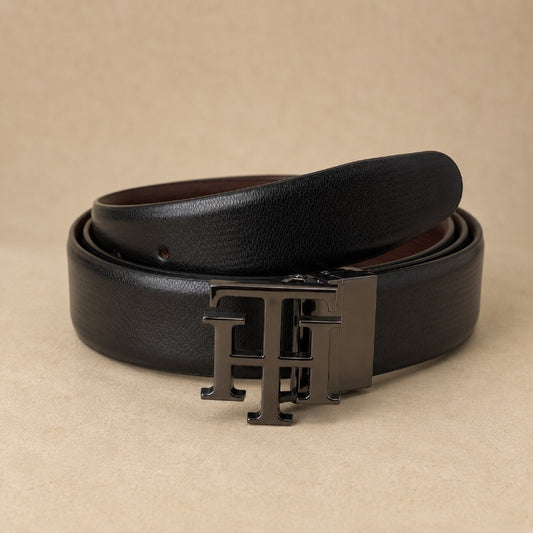 Grey Regal Monogram Reversible Belt for Men