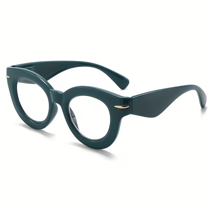 Vintage Thick Round Cat Eye Glasses for Women & Men