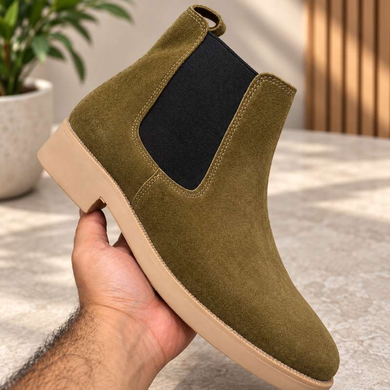 Men’s Premium Suede Chelsea Boots –Suede Leather | Handmade Leather Sole