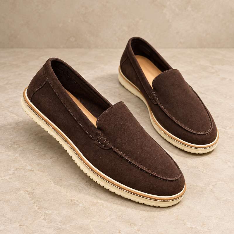 Premium Men's Leather Slip-On Loafers | Handmade TPR Sole | Casual Shoes