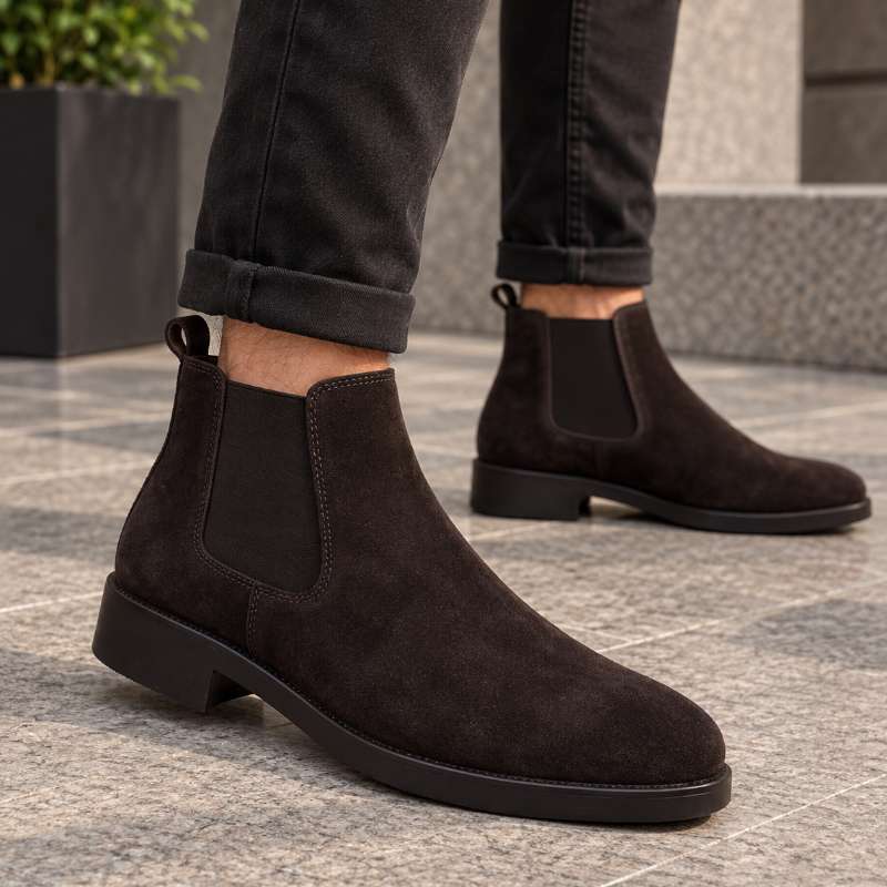 Men’s Premium Suede Chelsea Boots –Suede Leather | Handmade Leather Sole