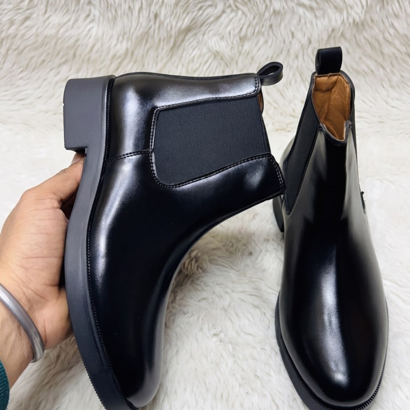Men's Chelsea Boots – Premium Faux Leather Ankle Boots with Handmade TPR Sole