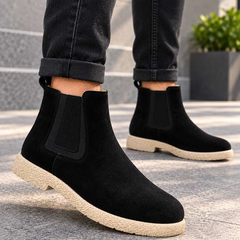 Men’s Premium Genuine Suede Chelsea Boots | Casual Ankle Boots