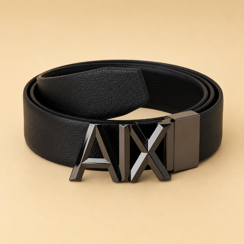 Black Urban Edge Reversible Belt for Men