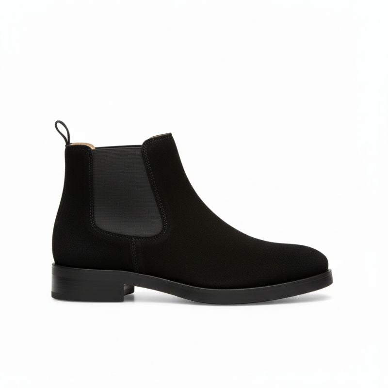 Premium Black Suede Boots by JonasParamount – Handmade Leather Sole