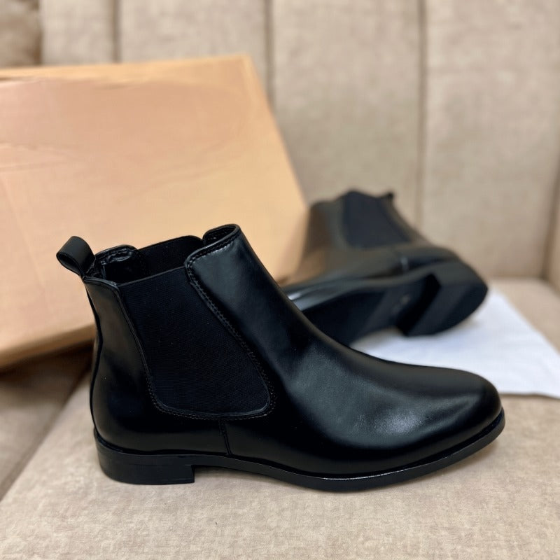 Men's Premium Chelsea Boots-Free Faux Leather Ankle Boots with Comfortable TPR Sole