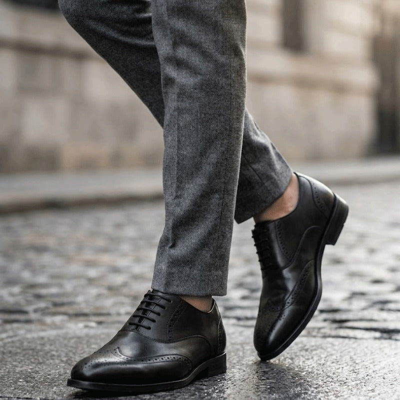 Men's Premium Brogue Lace-Up Formal Shoes – Classic Wingtip Office & Party Wear Shoes