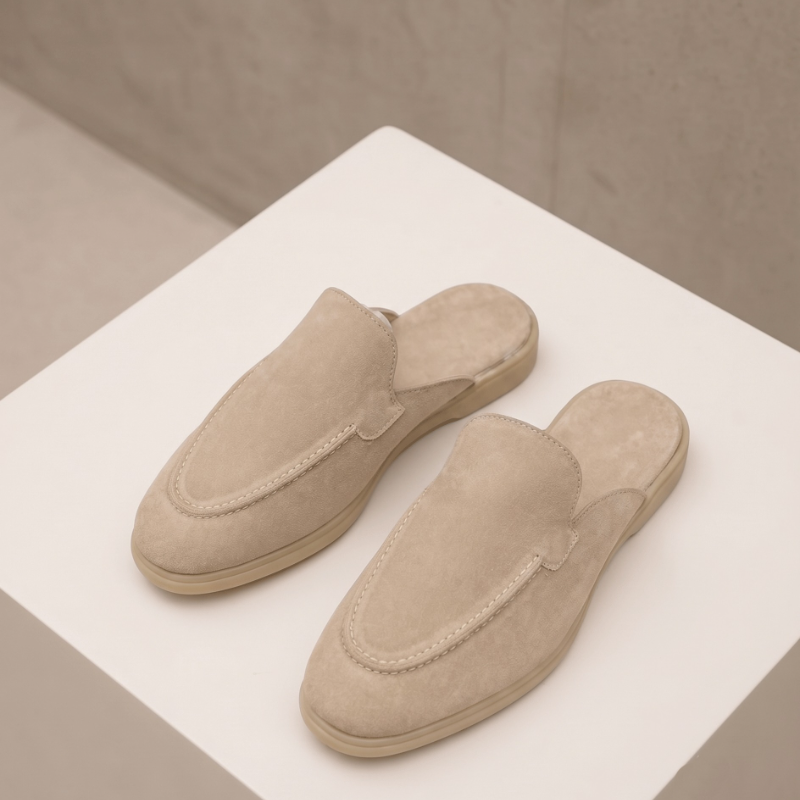 Premium Genuine Leather Slip-On Mule Loafers for Men | Handmade Comfort Casual Shoes