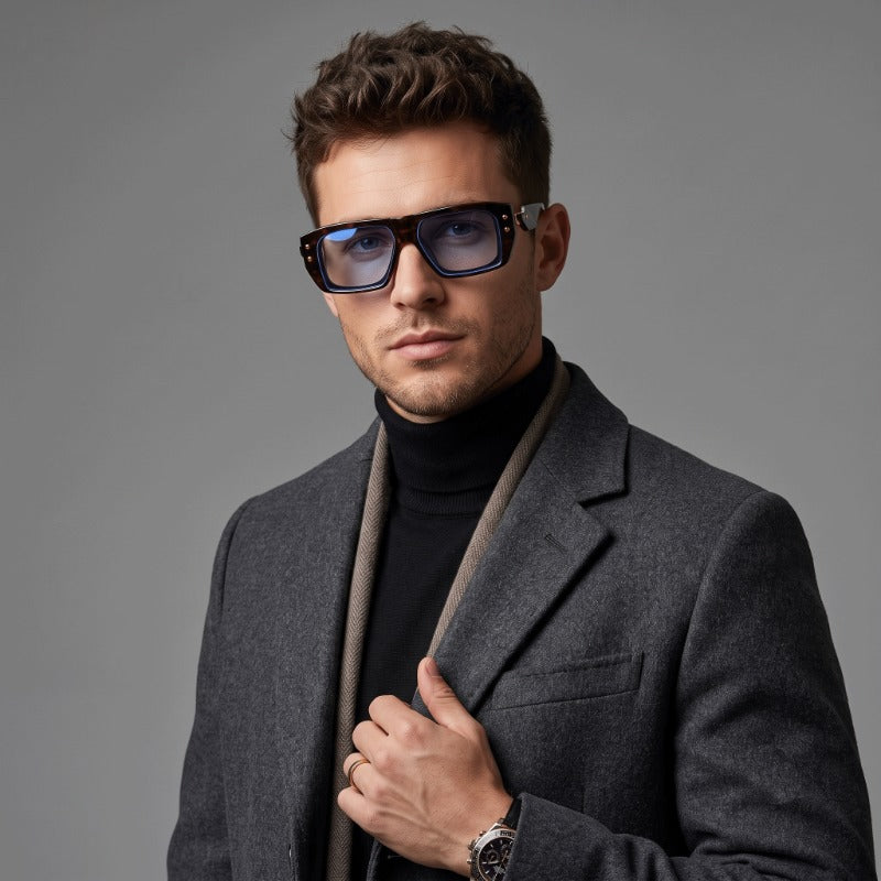 Luxury Blue Light Blocking Rectangle Glasses for Men & Women