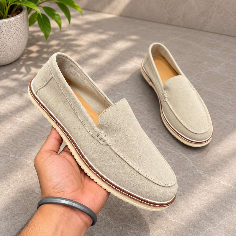 Premium Men's Leather Slip-On Loafers | Handmade TPR Sole | Casual Shoes