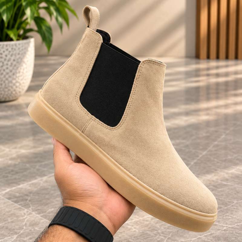 Premium Men's Genuine Suede Leather Chelsea Boots