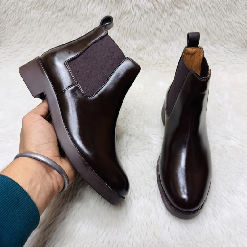 Men's Chelsea Boots – Premium Faux Leather Ankle Boots with Handmade TPR Sole