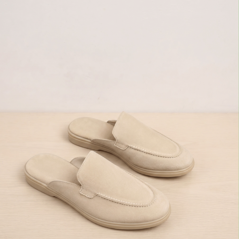 Premium Genuine Leather Slip-On Mule Loafers for Men | Handmade Comfort Casual Shoes