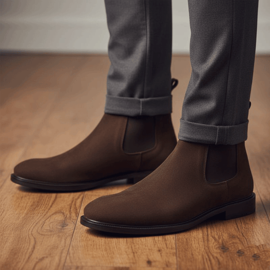 Premium Brown Suede Boots by JonasParamount – Handmade Leather Sole