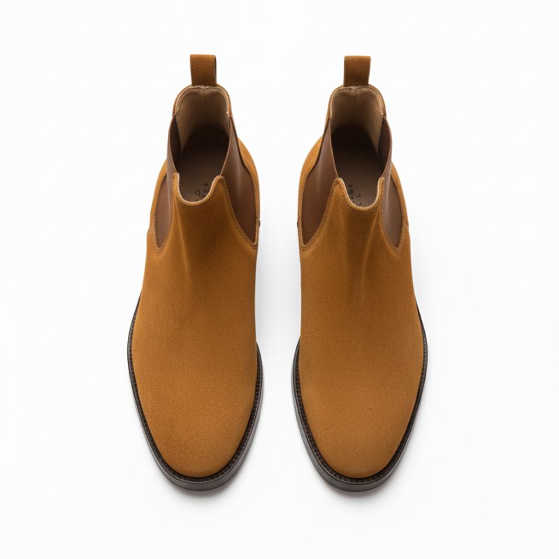 Premium Tan Suede Boots by JonasParamount – Handmade Leather Sole