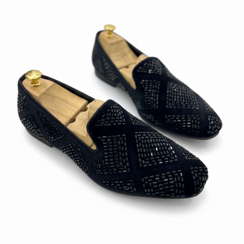 JonasParamount Premium Studded Black Loafers with Durable TPR Sole