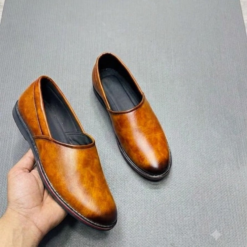 Men's Premium Slip-On Formal Shoes – Wrinkle-Free Faux Leather Office & Party Wear Shoes
