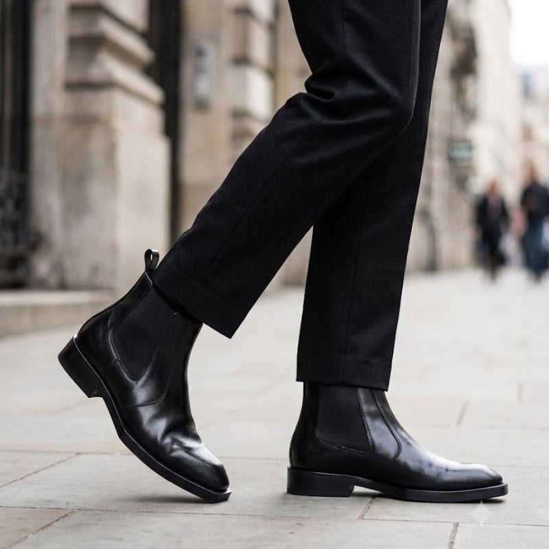 Wrinkle-Free Faux Leather Ankle Boots with Comfortable TPR Sole