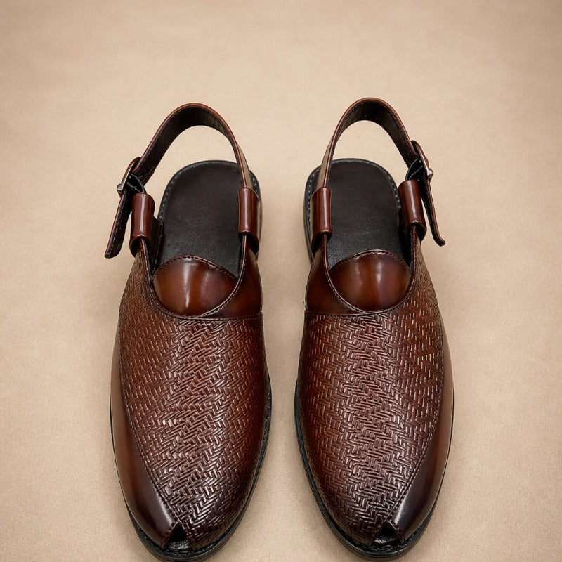 Premium Woven Peshawari Sandal for Men – Faux Leather Ethnic Sandals