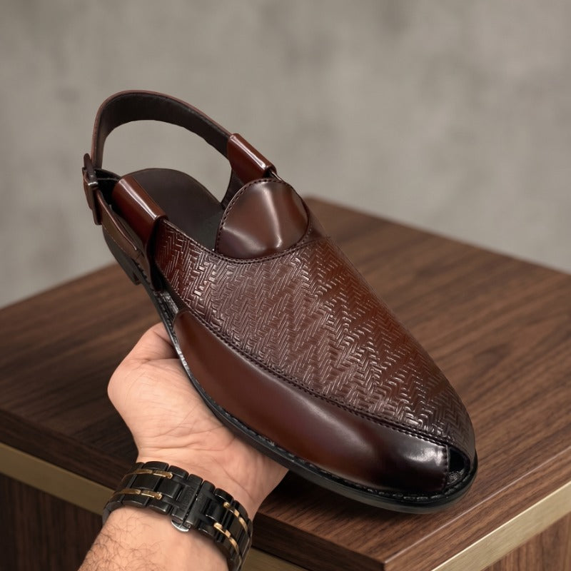 Premium Woven Peshawari Sandal for Men – Faux Leather Ethnic Sandals