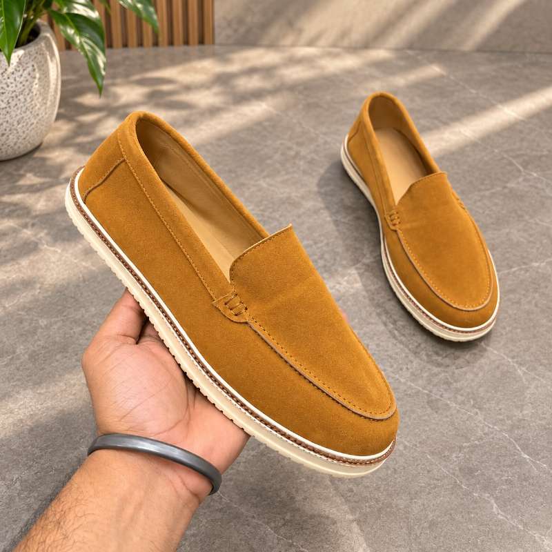 Premium Men's Leather Slip-On Loafers | Handmade TPR Sole | Casual Shoes