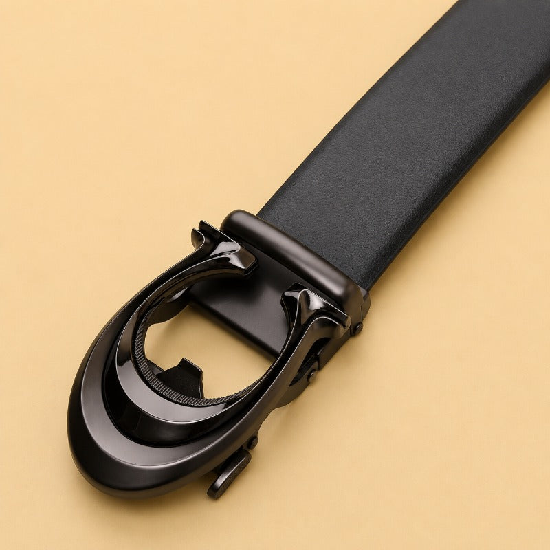 Black Noir Loop Signature Belt for Men