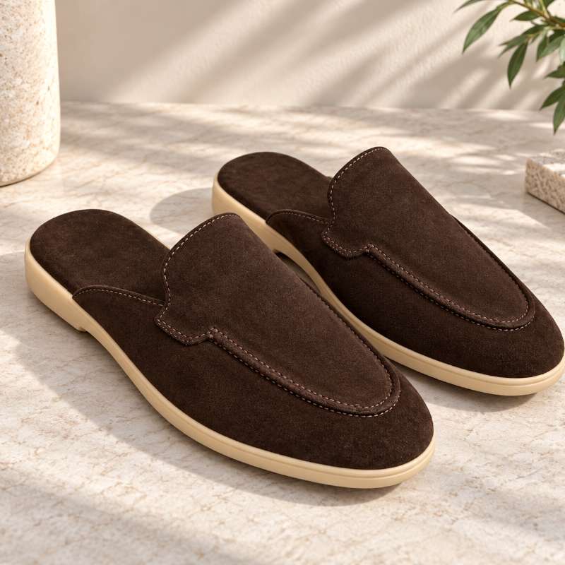 Men's Premium Genuine Leather Slip-On Loafers | Handmade TPR Sole