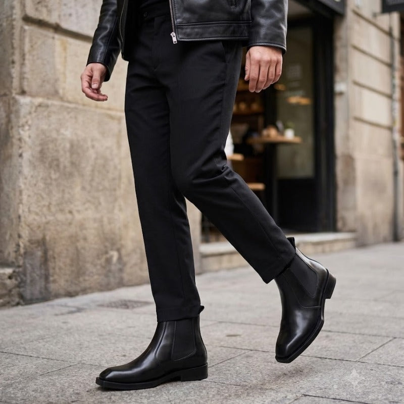 Wrinkle-Free Faux Leather Ankle Boots with Comfortable TPR Sole