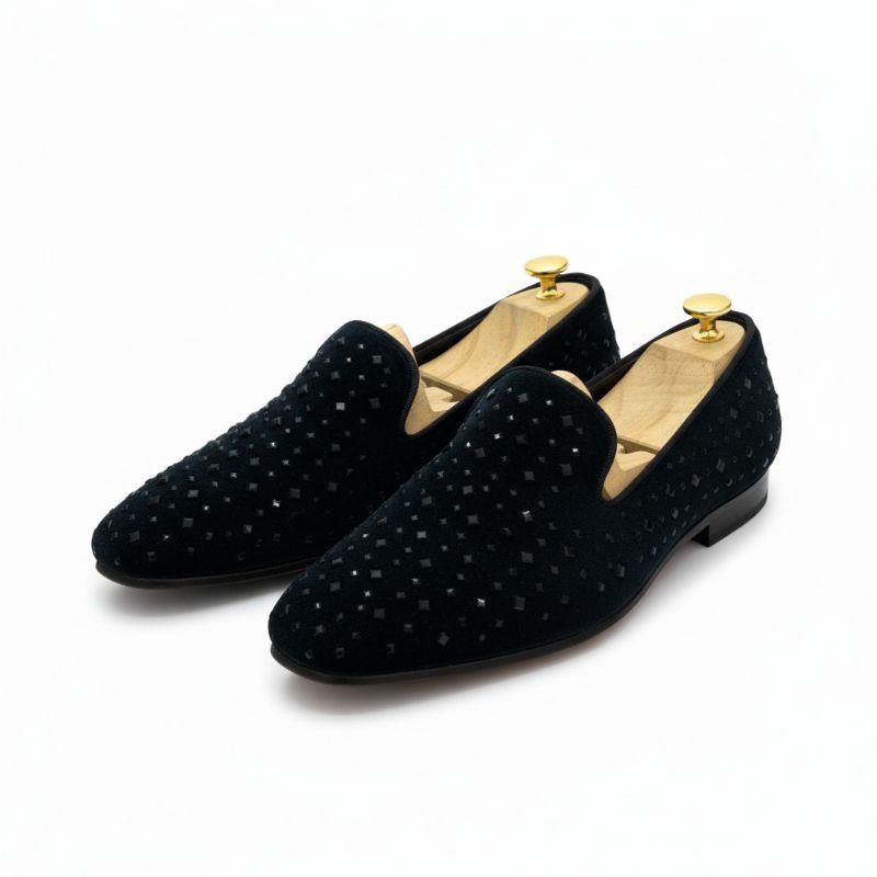 Handmade Velvet Slippers with Premium Studded Design – JonasParamount