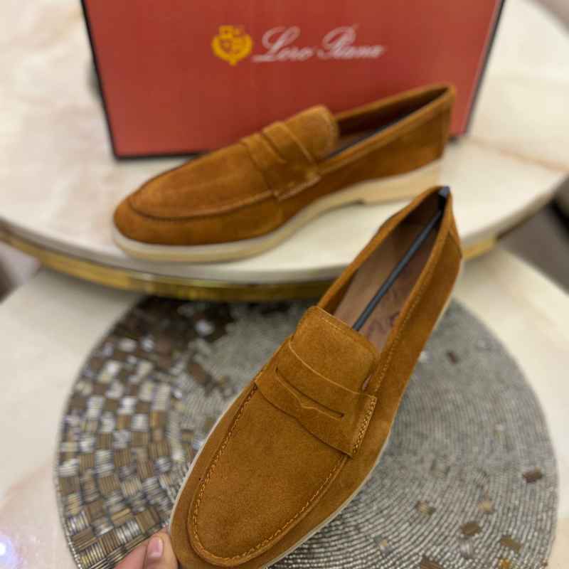 Men’s Premium Suede Slip-On Loafers – Genuine Leather Penny Loafers with Handmade TPR Sole