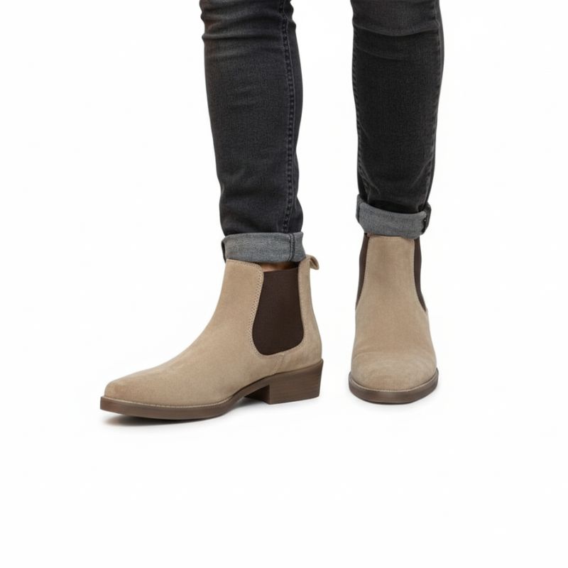 JonasParamount Premium Beige Suede Boots – Handmade Leather Sole