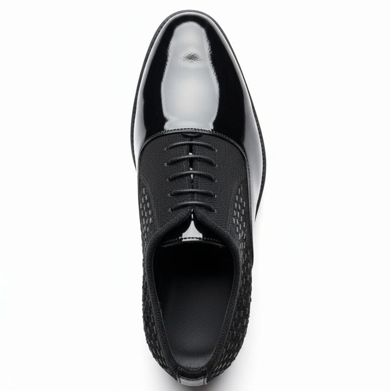 JonasParampount Premium Black Formal Shoes – Studded Mirror Work & Durable TPR Sole