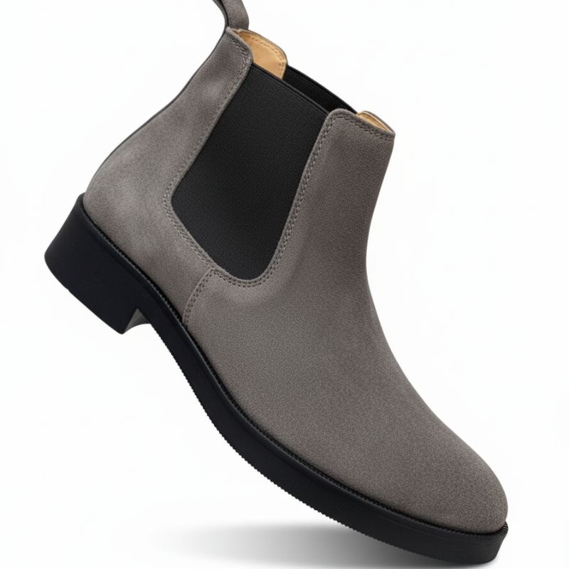 Premium Grey Suede Boots by JonasParamount – Handmade Leather Sole
