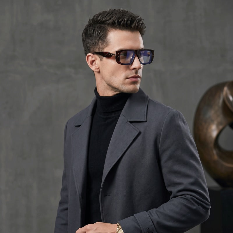 Luxury Blue Light Blocking Rectangle Glasses for Men & Women