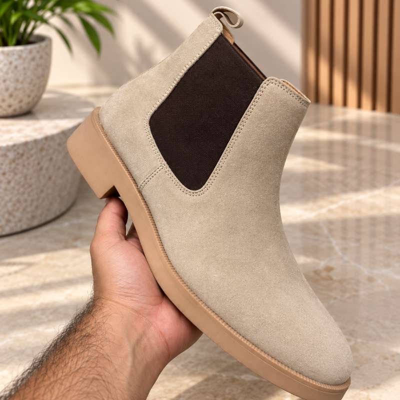 Men’s Premium Suede Chelsea Boots –Suede Leather | Handmade Leather Sole