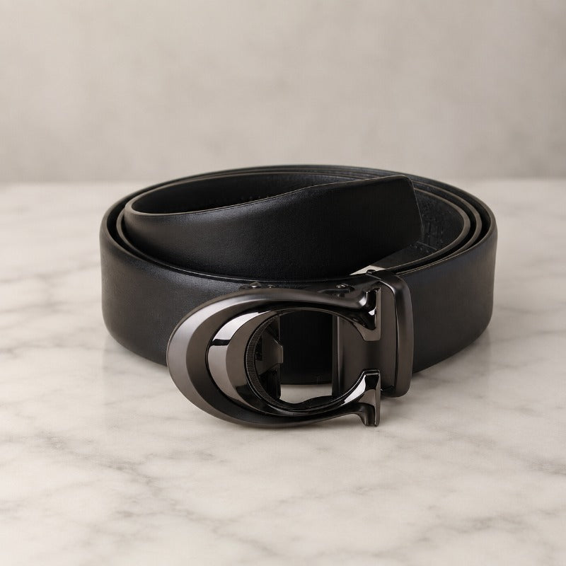 Black Noir Loop Signature Belt for Men