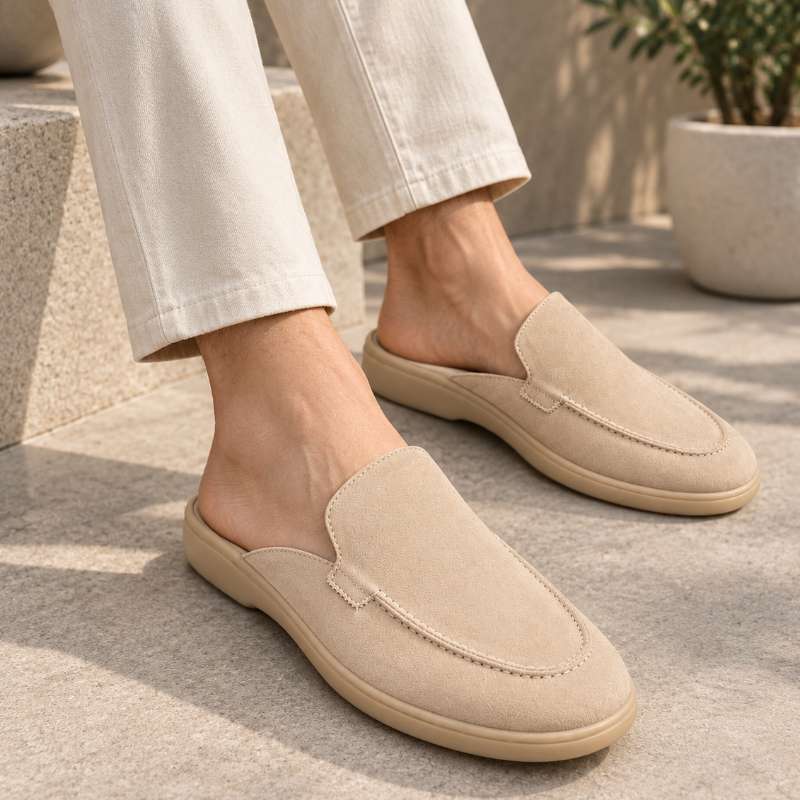 Men's Premium Genuine Leather Slip-On Loafers | Handmade TPR Sole