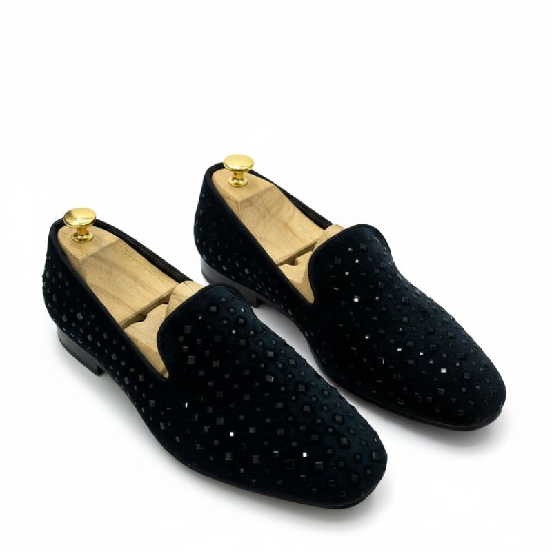 Handmade Velvet Slippers with Premium Studded Design – JonasParamount