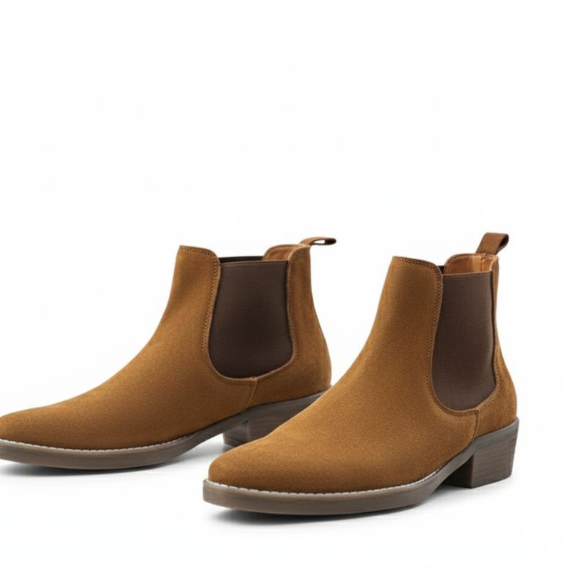 JonasParamount Premium Tan Suede Boots – Handmade Leather Sole