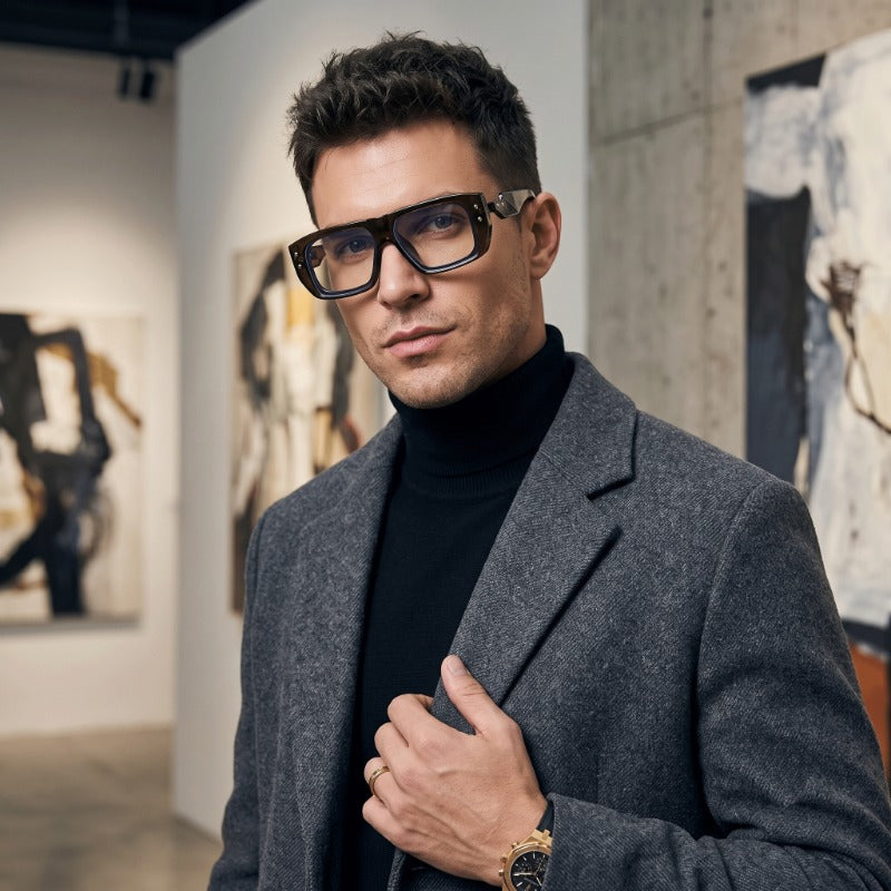 Luxury Blue Light Blocking Rectangle Glasses for Men & Women